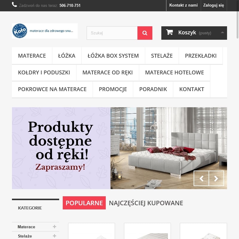 Materace hotelowe w Kole