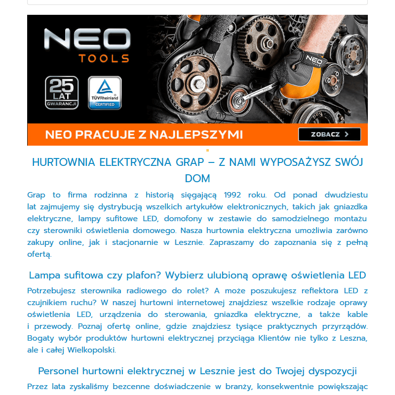 Reflektor led z czujnikiem ruchu - Leszno