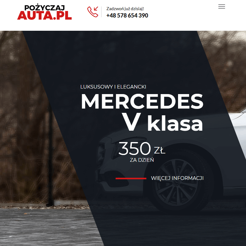 Wynajem mercedes v klasa - Trzebnica